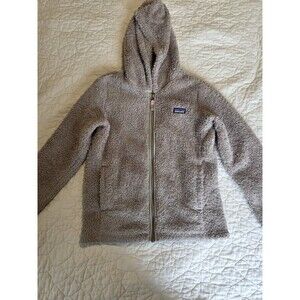 Patagonia Kids Girls M 10 Los Gatos Hoody High Pile Full Zip Fleece Beige Tan